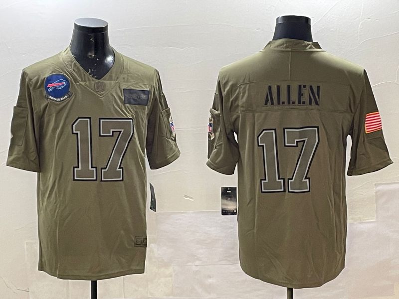 Men Buffalo Bills #17 Allen Green 2025 Nike Salute to Service Limited NFL Jersey style 1